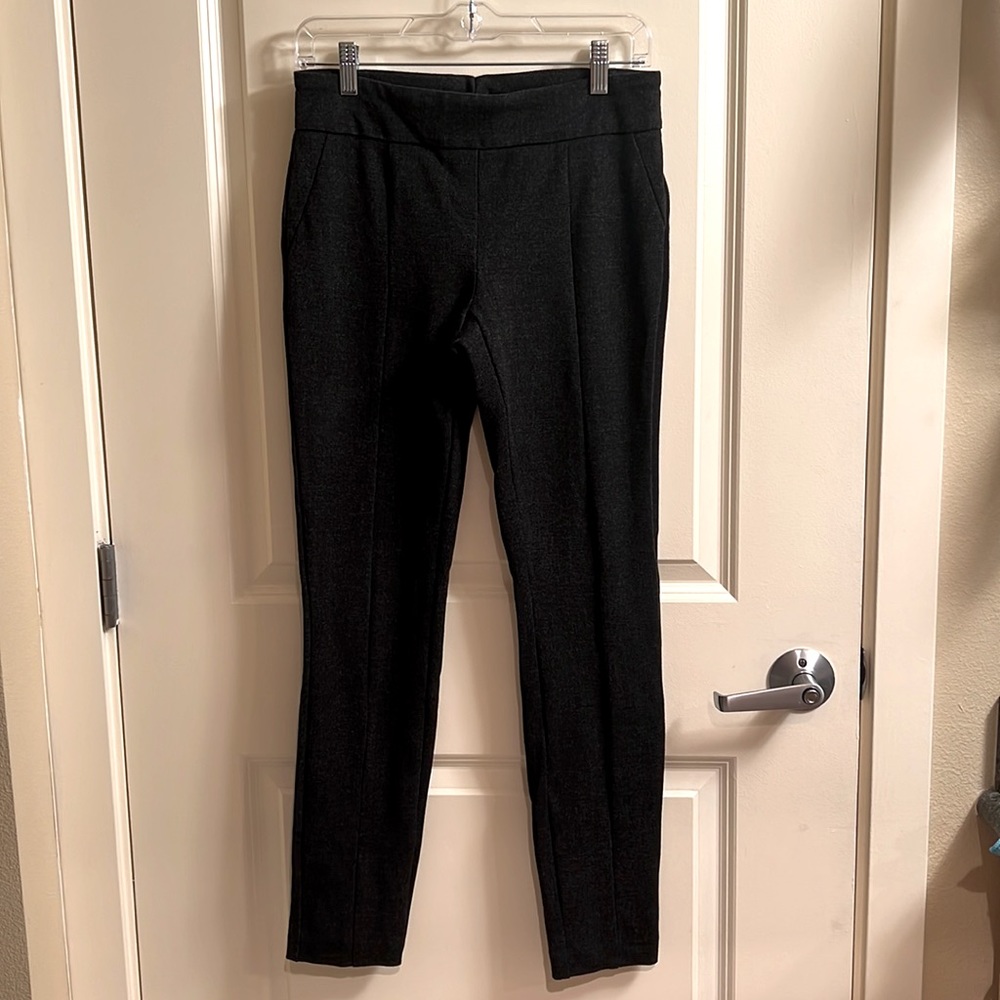 Dark grey straight leg trousers